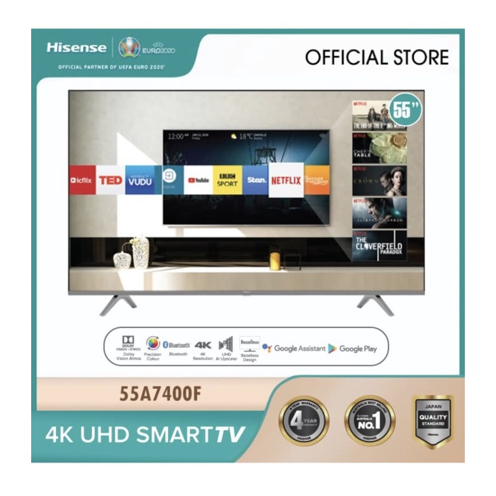 HISENSE 55 inch 4K UHD Android Smart TV 55A7400F