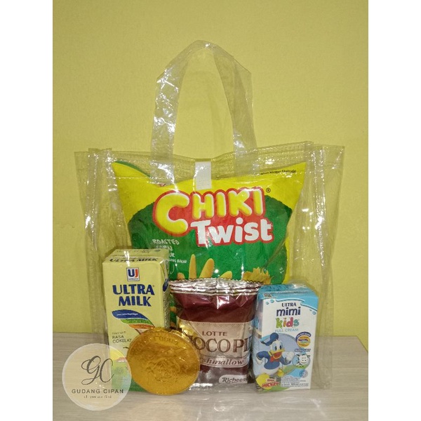 Tas Souvenir hampers Mika PVC plastik transparan polos