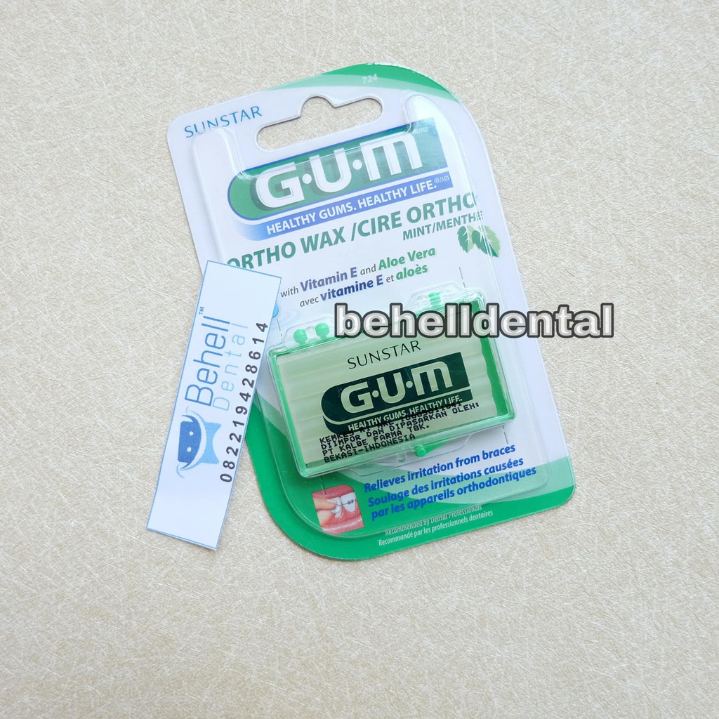 GUM ORTHODONTIC WAX PRE CUT - Lilin Behel Ortho Anti Sariawan SUNSTAR - With Vitamin E and Aloe Vera