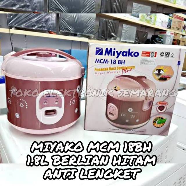 MAGIC COM MIYAKO 18 BH BERLIAN HITAM 1 3IN1 MEMASAK MENGUKUS DAN MENGHANGATKAN