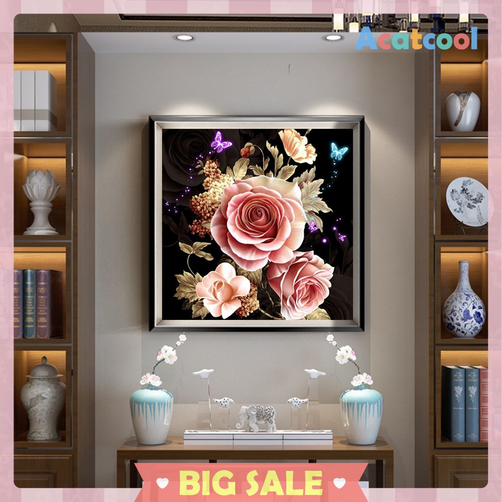 Butterfly Flowers 5D Diamond Painting Embroidery DIY Craft Cross Stitch