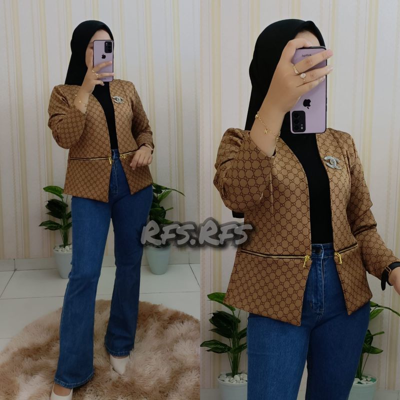 Blazer scuba import premium//blazer scuba Bangkok//blazer wanita zipper