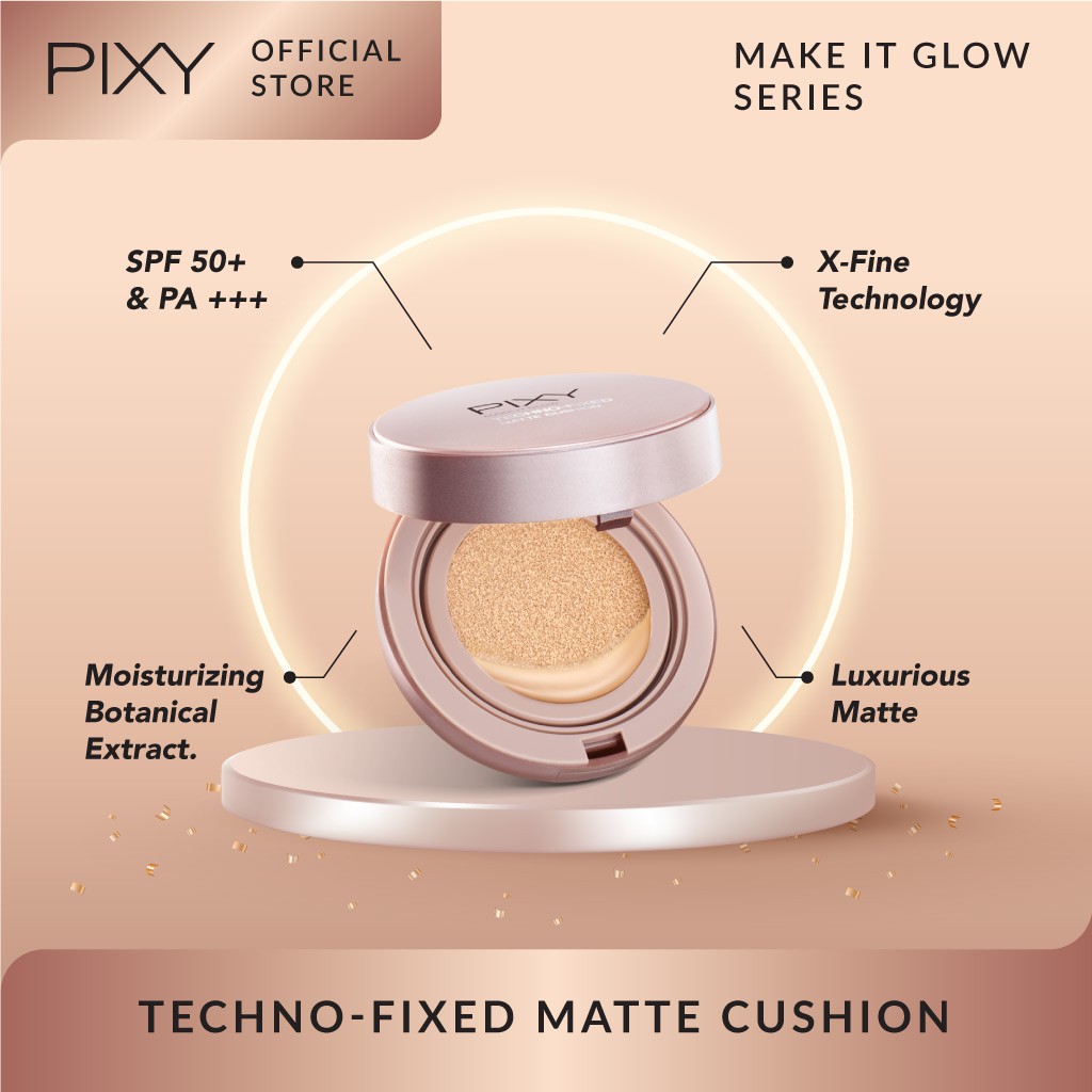 PIXY Make It Glow Techno Fixed Matte Cushion 201 Natural Beige