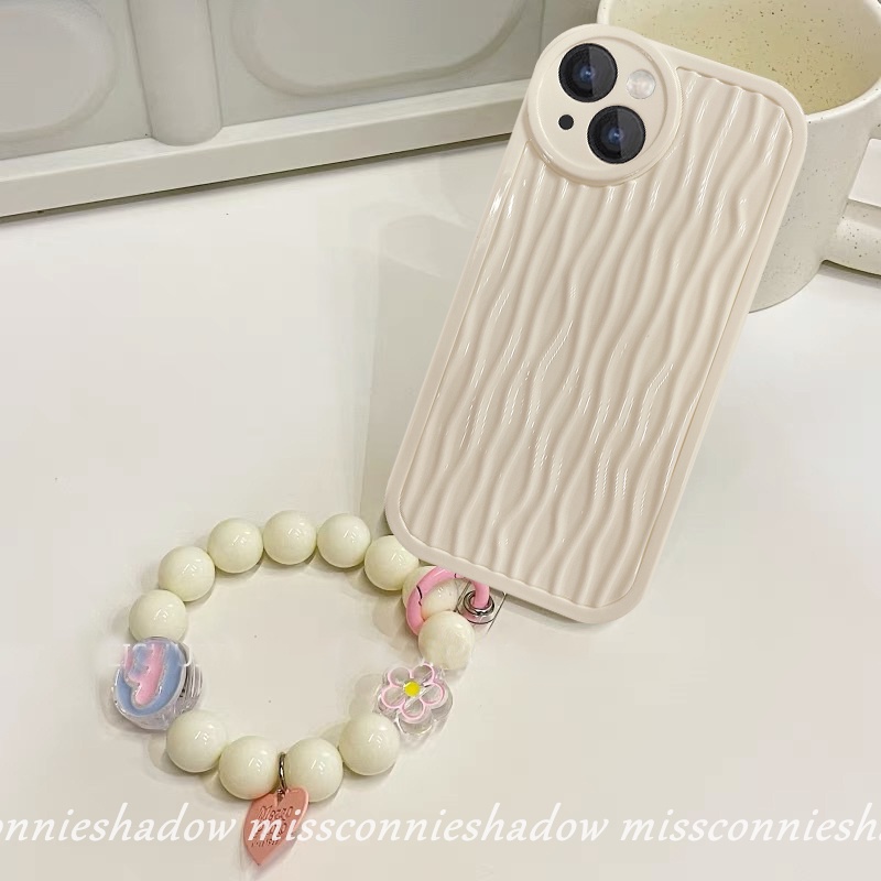 Case Lensa Bulat Motif Riak Air Dengan Gelang Untuk iPhone 7 8 Plus XR 11 12 13 14 Pro Max 14 Plus 11Pro Max X XS Max