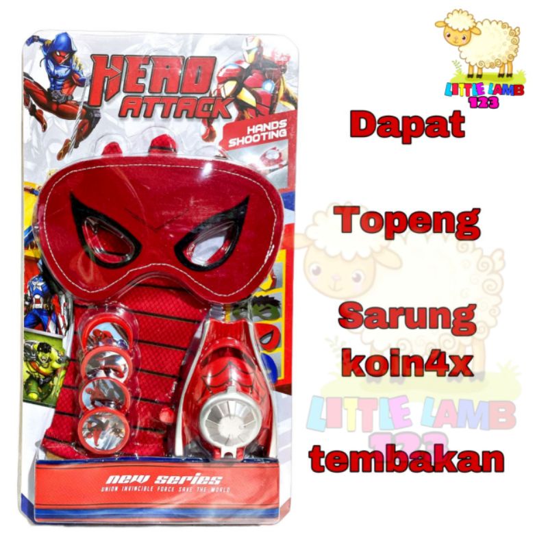 Mainan Hero Attack - Figure Set Sarung Tangan Dan Topeng Spider man/ Mainan Anak Karakter Spiderman 