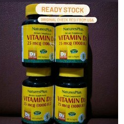 NATURE'S PLUS VITAMIN D3 1000 IU 180 SOFTGEL ( ORI IMPORT USA)