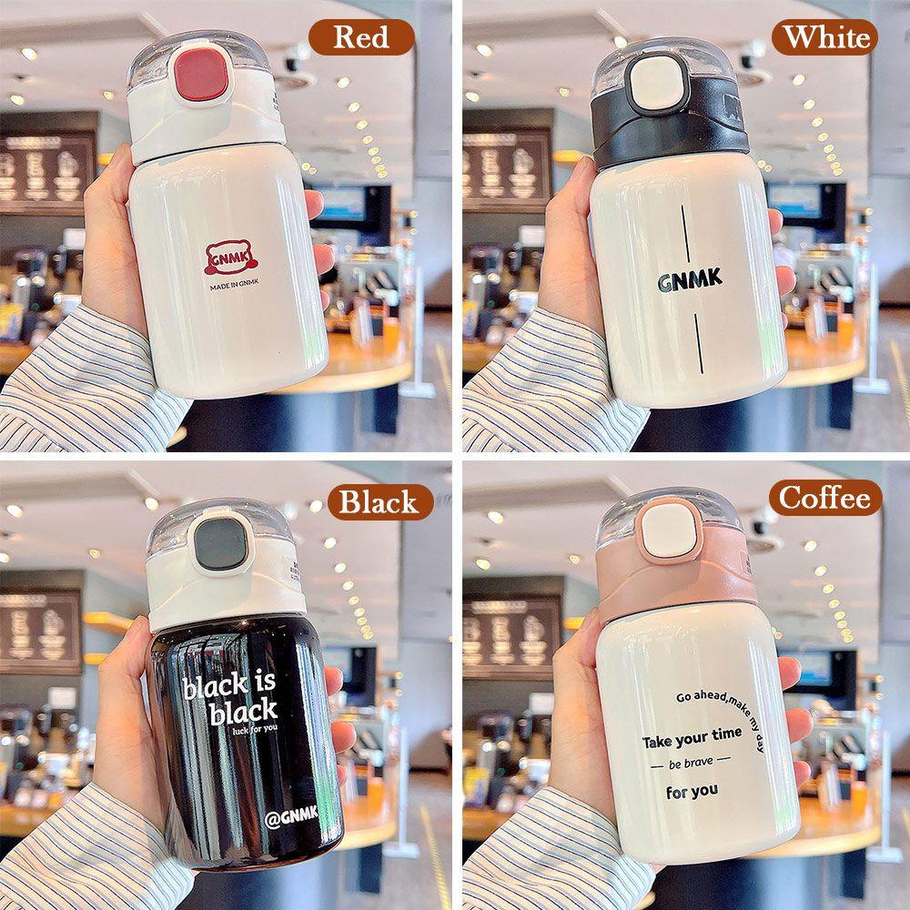 Solighter 450ml Thermal Mug Portable Elastis Gesper Cangkir Sedotan Stainless Steel