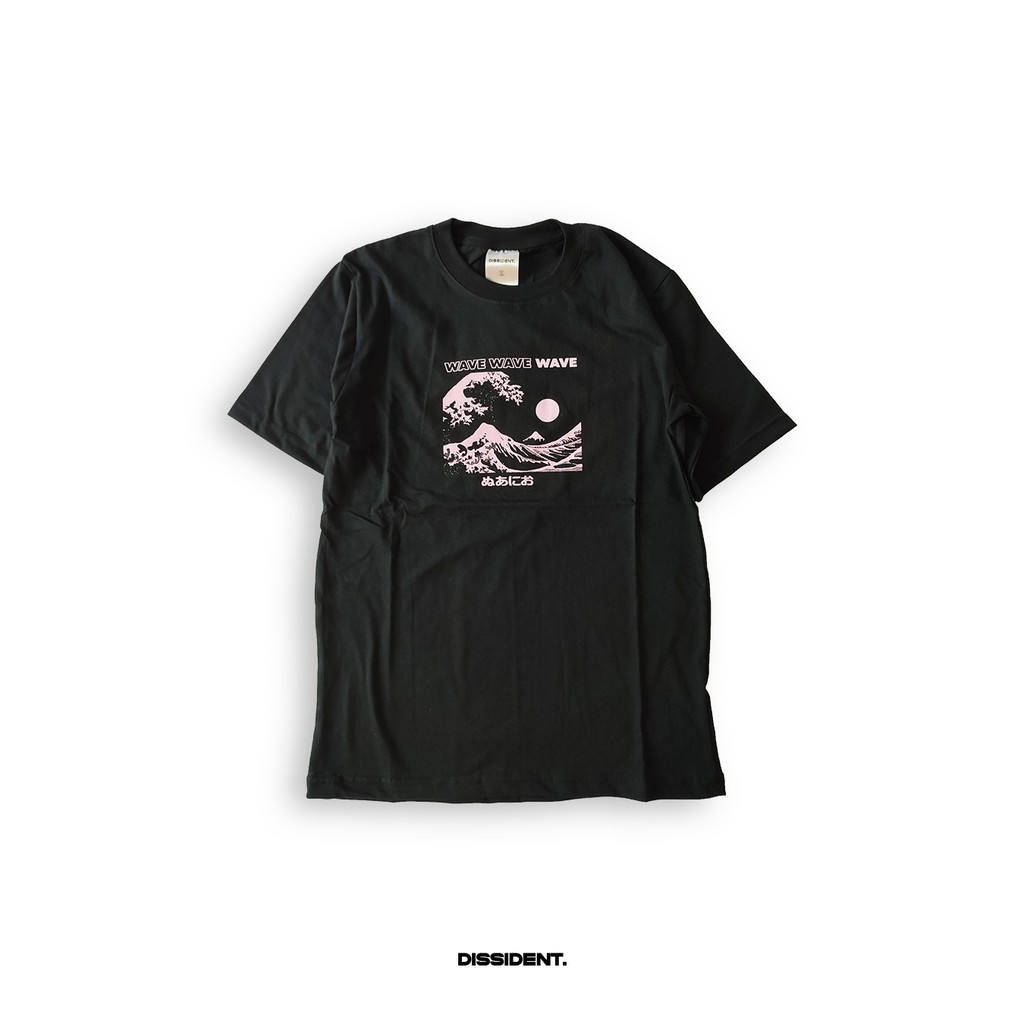kaos pendek Dissident - Ombak Jepang (wave) hitam distro