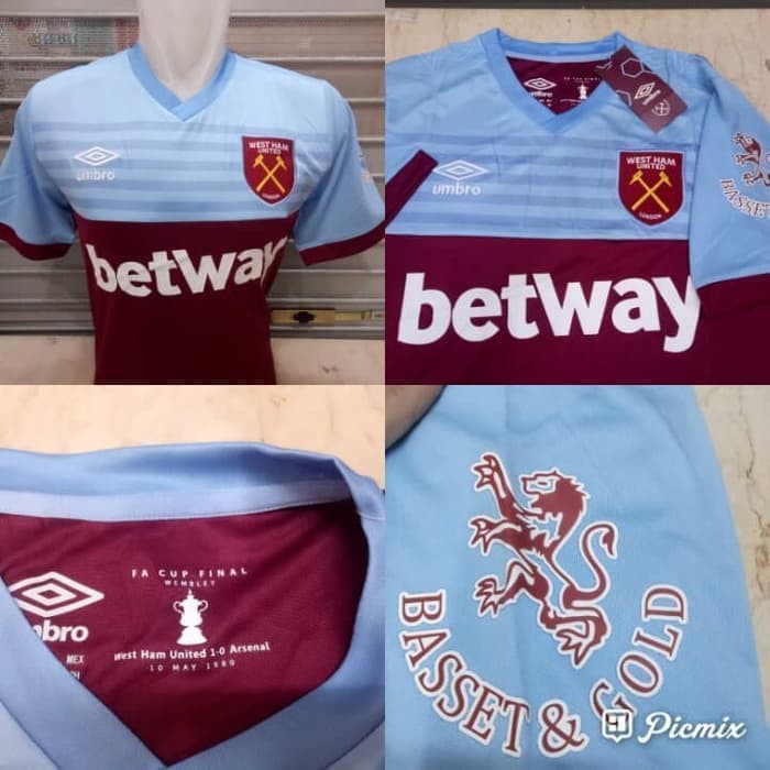 JERSEY BOLA WEST HAM HOME OFFICIAL 2019-2020 GRADE OK IMPORT