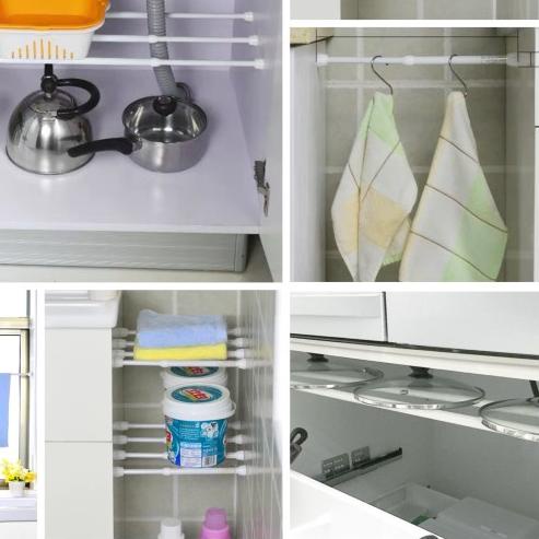 ✸ Tiang Panjang Pendek Serbaguna Tirai Korden Lemari Dapur dll 60-110cm ☎