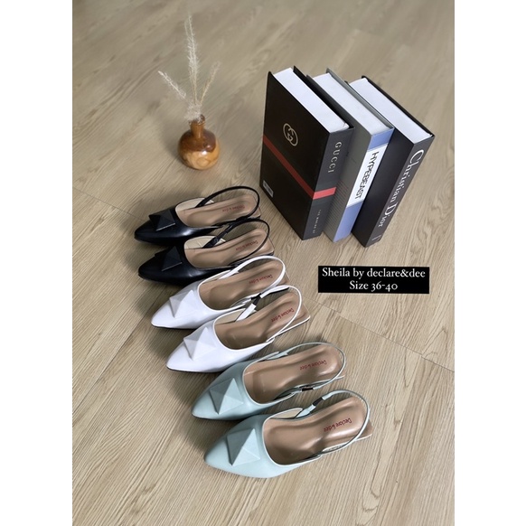 DECLARE&amp;DEE SANDAL TERBARU WANITA TALI BELAKANG SHEILA PIRAMID