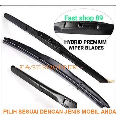 WIPER 1 SET MOBIL HYBRID PREMIUM 1 SET KANAN KIRI SAPUAN BAGUS AWET TAHAN LAMA - HBx2