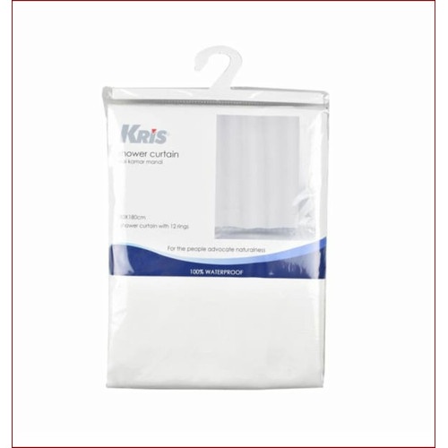 Kris Tirai Kamar Mandi Poly Bamboo 180x180 Cm - Putih