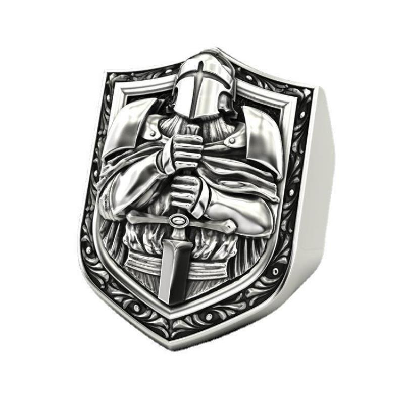 Cincin Desain Salib Ksatria Crusader Empire Templar Untuk Pesta Rock