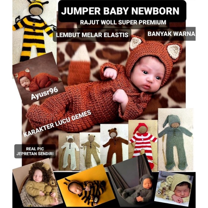 jumper jumpsuit newborn rajut bayi properti foto Newborn custom properti Newborn custom newborn