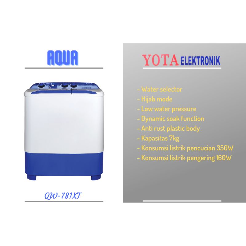 Mesin cuci Aqua QW-781XT/QW-881XT