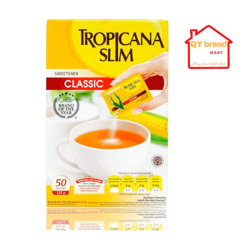 

Tropicana Slim Pemanis Rendah Kalori Classic 50 x 2,5 g