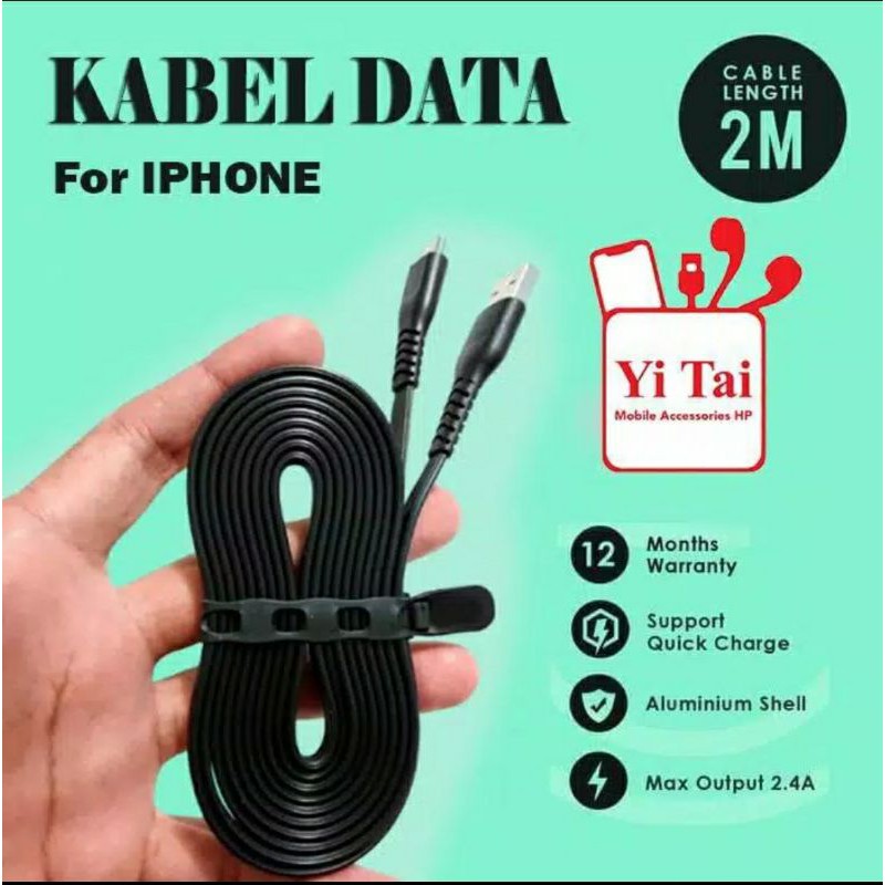 KABEL DATA YI TAI 200CM MICRO YTM-200 - TYPE C YTC-200 - LIGHTNING IPHONE YTL-200 - 1PCS