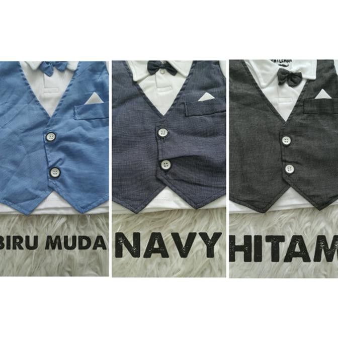 TERMURAH Baju Bayi Setelan Jas/Tuxedo Pesta/Kondangan Anak Laki-Laki Cowok - all size, Hitam