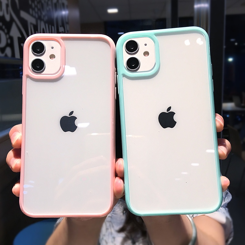 IPHONE Case case case Bahan Akrilik Warna Permen Untuk Iphone12 11 13 14 Pro max Plus X XS max XR 87 Plus case cover