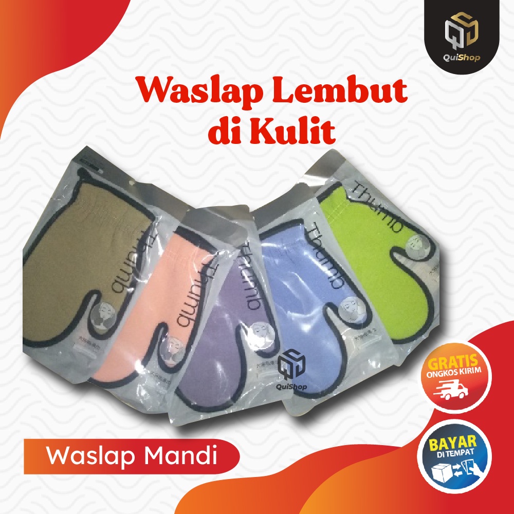 Waslap Jempol Thumb Bath Towel Korean bath towel Handuk Tangan Lembut Lap Perlengkapan Mandi Termurah Berkualitas
