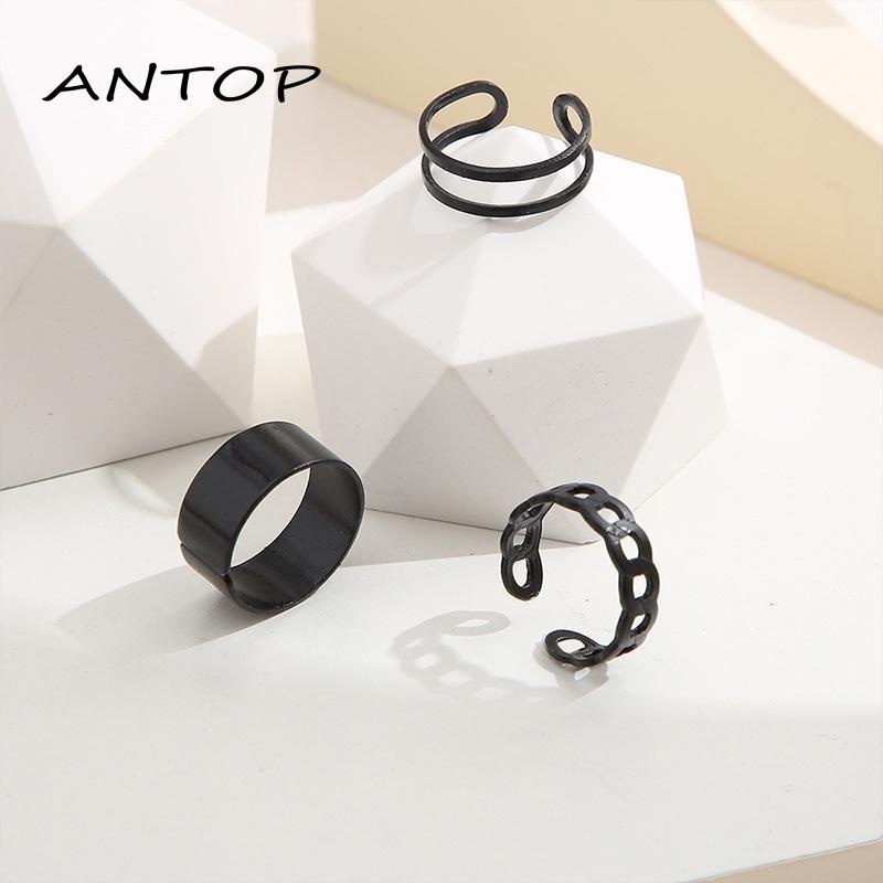 3pcs / Set Cincin Jari Knuckle Gaya Vintage Punk Hip-Hop Korea Untuk Pria Dan Wanita