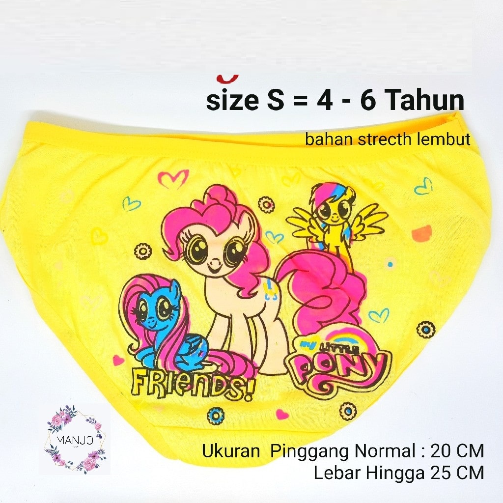 PROMO!! ( 12 PCS ) Celana Dalam Anak Perempuan / CD anak Usia 4 s/d 12 Tahun Motif PNY | ESSEN