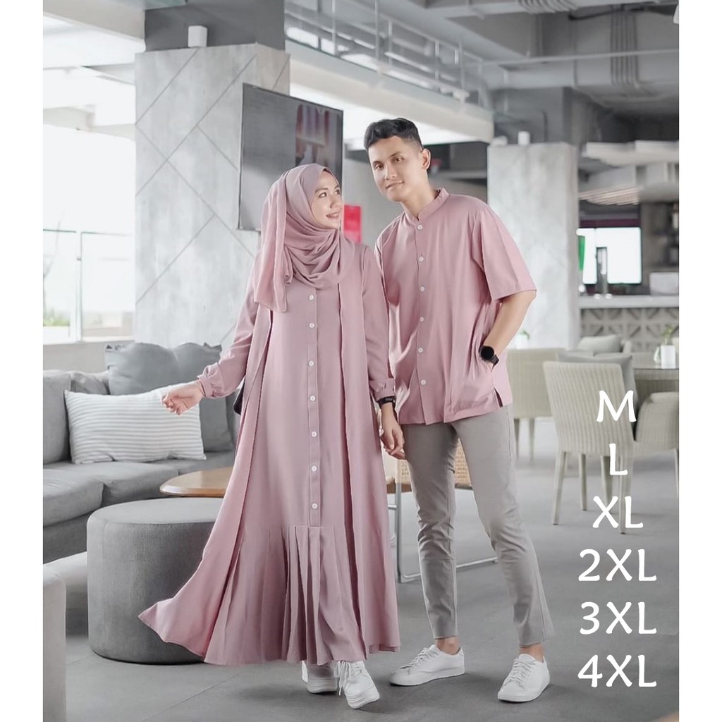 Couplle Ariesha Ukuran M sampai JUMBO/ Couple Murah / Couple Muslim / Busui Frendly / baju couplle