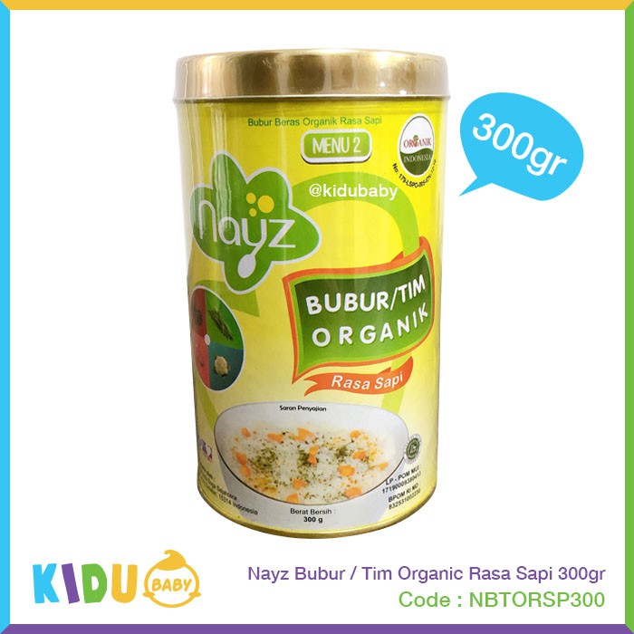 Nayz Bubur Tim Organic 300gr Bubur tim Rasa Ayam Hati Sapi Sapi Salmon Tuna Kakap Kidu Baby