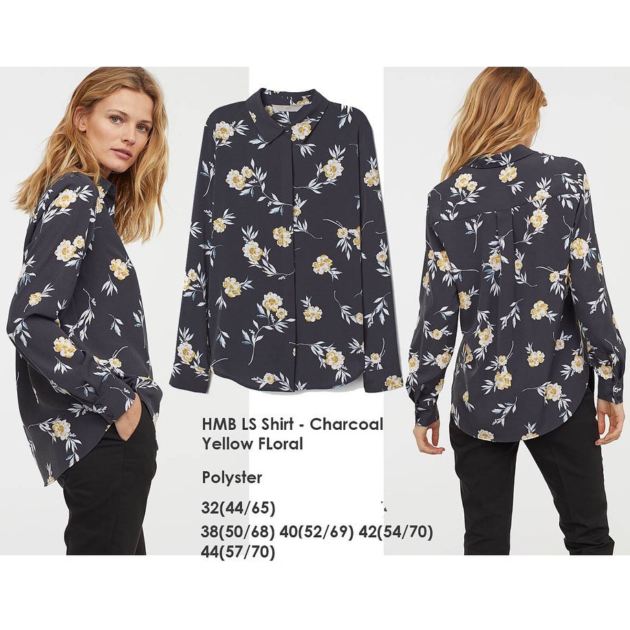 H&M Charcoal Yellow Floral
