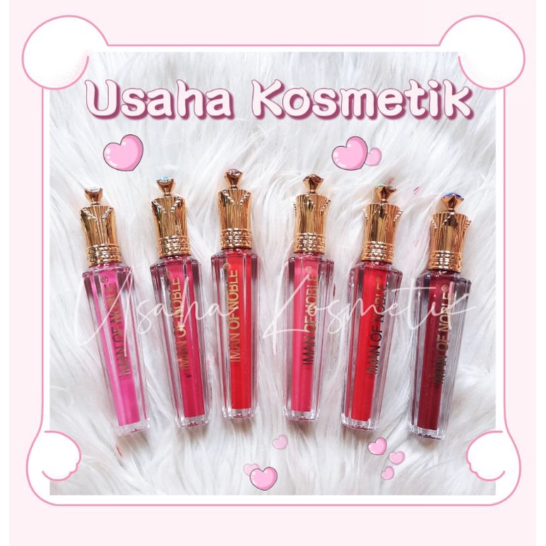 PROMO 6PC!! LIPGLOSS IMAN OF NOBLE LIP PLUMPER 6 WARNA PENTOL MUTIARA MATTE AND MOIST NO. 7050A