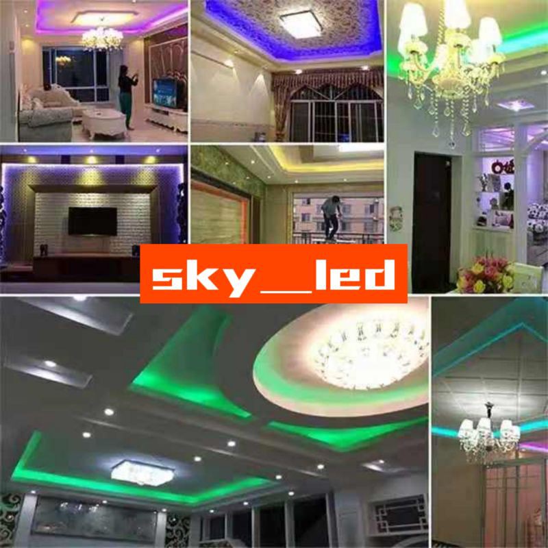 LAMPU LED STRIP  LED RGB  5050  220v WARNA WARNI RGB IP66 METERAN  7  WARNA (LAMPU TIKTOK)