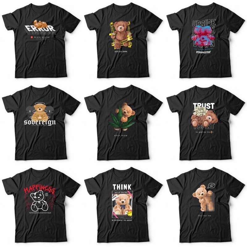 Kaos Bear | Kaos Motif Teddy Bear | Kaos Pria | Kaos Santai