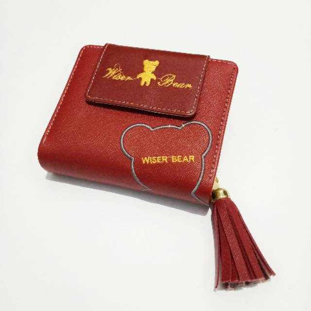 Promo dompet lipat wanita/merah maroon