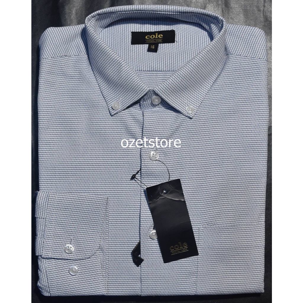 COLE Kemeja Pria Formal Lengan Panjang Navy Slimfit KCS40 ORIGINAL