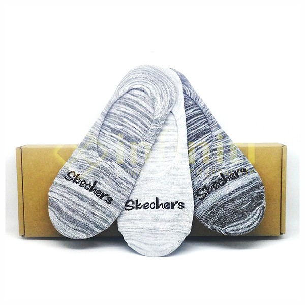 SKECHERS SPORT SOCKS HIDDEN LOW CUT (PENDEK) ABU-ABU 3 Pasang Kaos Kaki Olahraga Running Gym Yoga