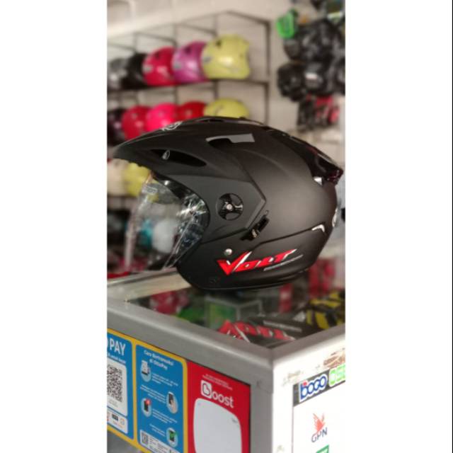 HELM VOG VOLT SOLUD BLACK DOFF ORIGINAL PRODUK