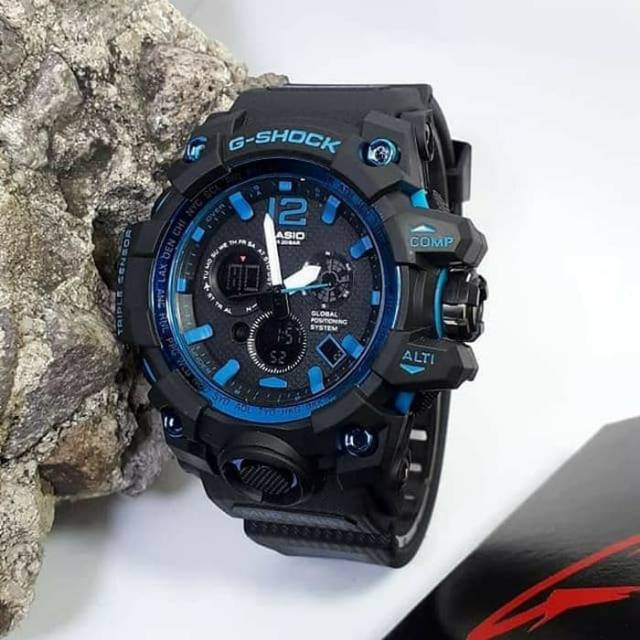 Jam Tangan Water Resist Renang Sport Pria Gshock - Hitam lis Biru