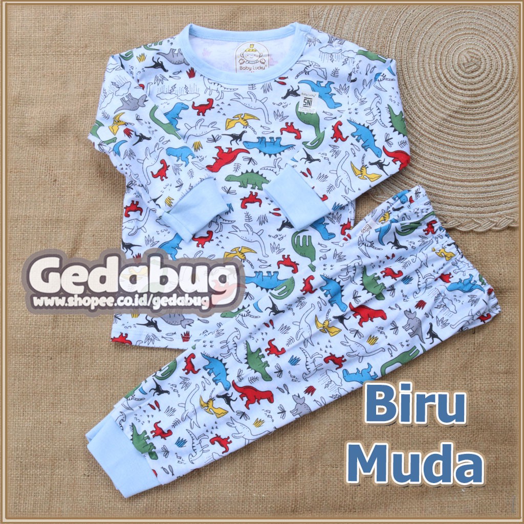 Setelan Piyama Baju tidur harian anak Kaos Lengan Panjang &amp; Celana Panjang Baby Lucky Standar SNI