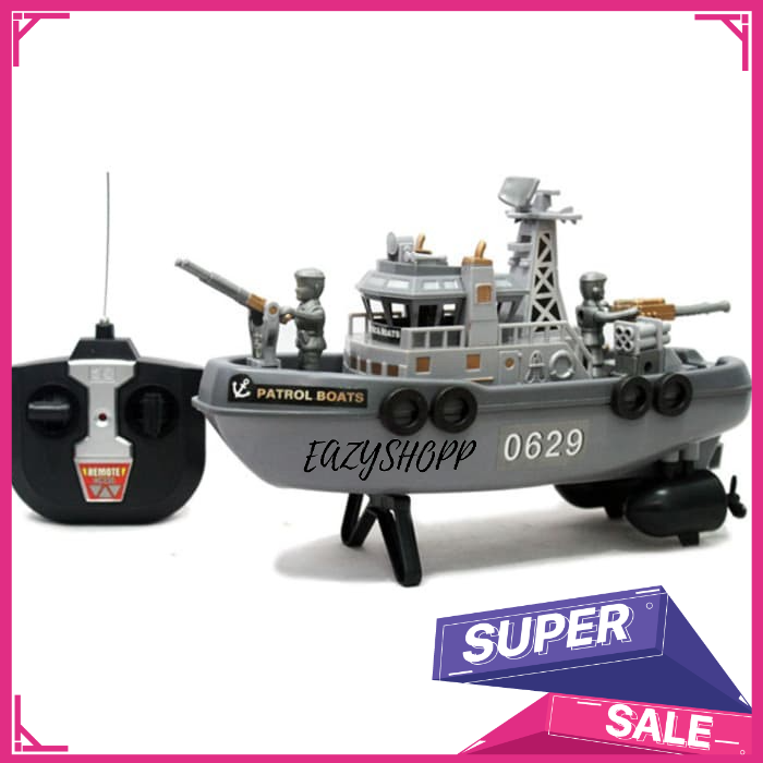 RC Remote Control Kontrol Mainan Anak Laki Kapal Kapalan Boat Perang