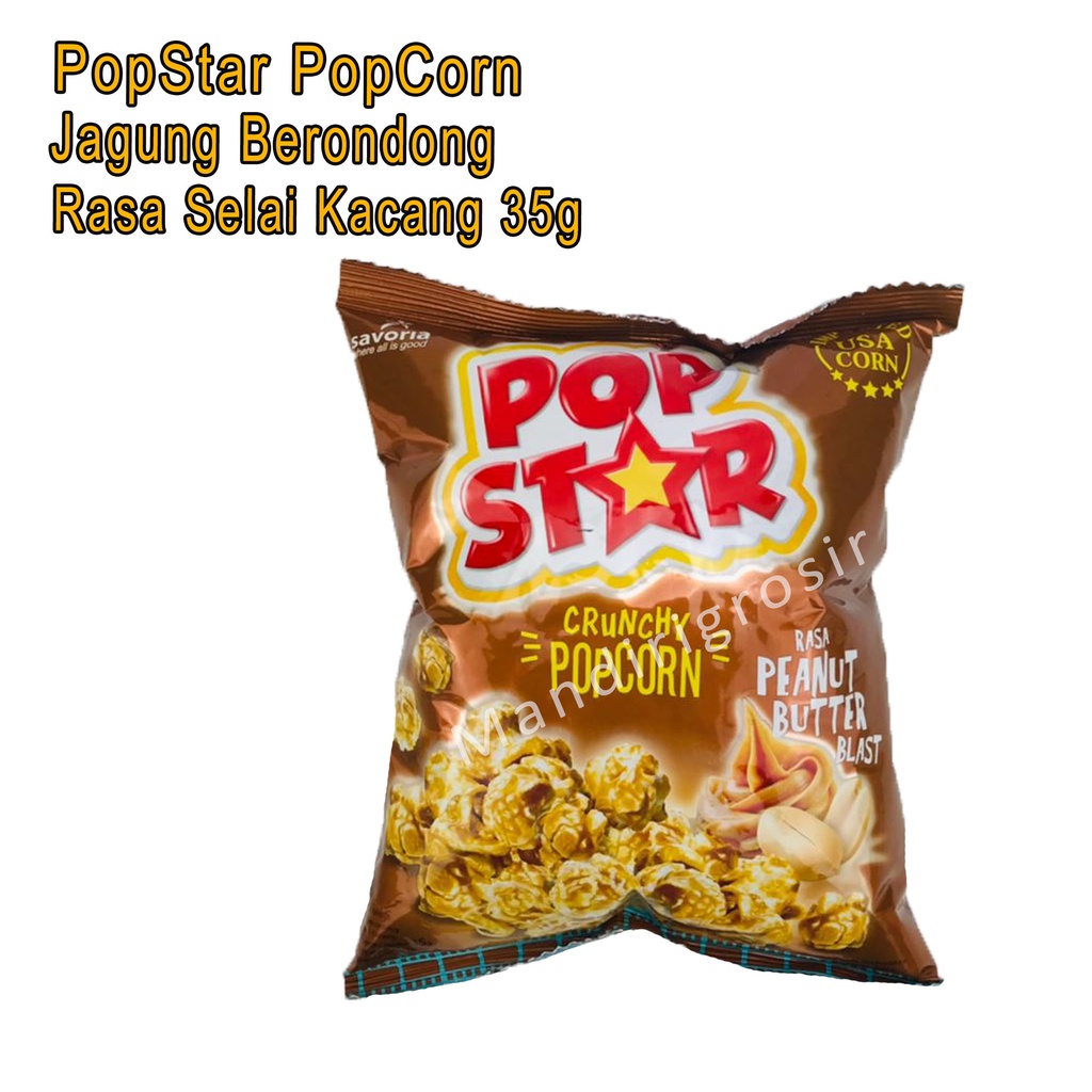 Jagung Berondong *PopStar PopCorn * Rasa Peanut Butter Blast * 35g