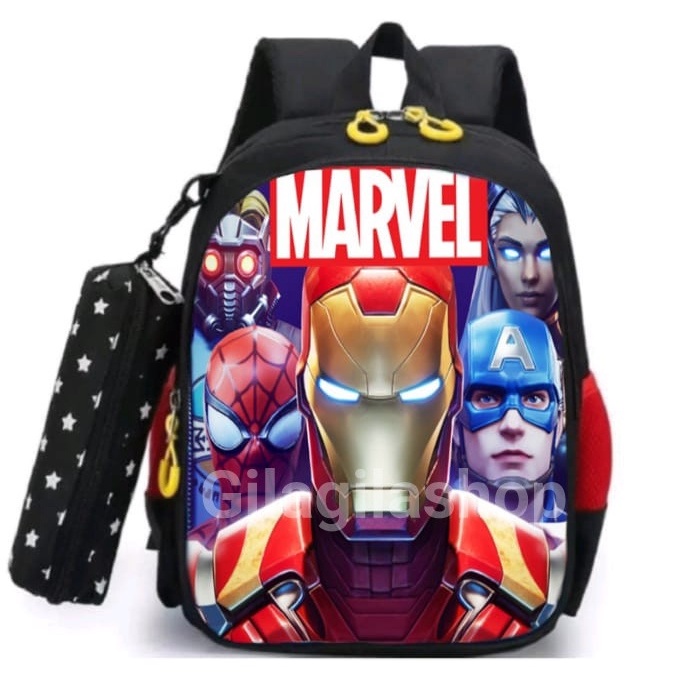 GGS Tas Ransel Sekolah Anak Marvel Lucu Tas Ransel Kain NILON Backpack Untuk Ransel Cowok Tas Ransel Backpack anak lakikali 2022