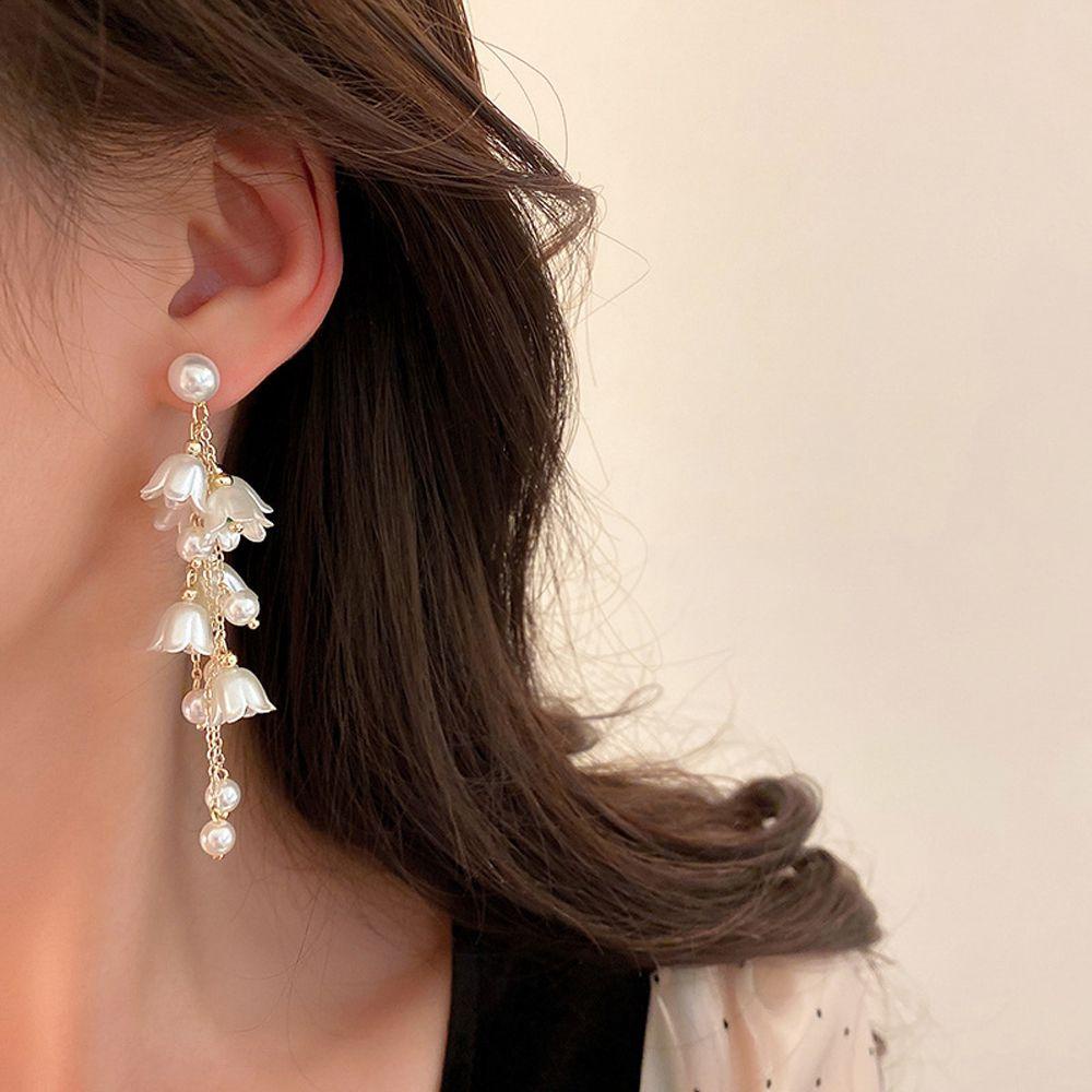 Mxbeauty Anting Wanita Temperamen Elegan Bunga Lucu Manis Indah Gaya Korea Ear Drop