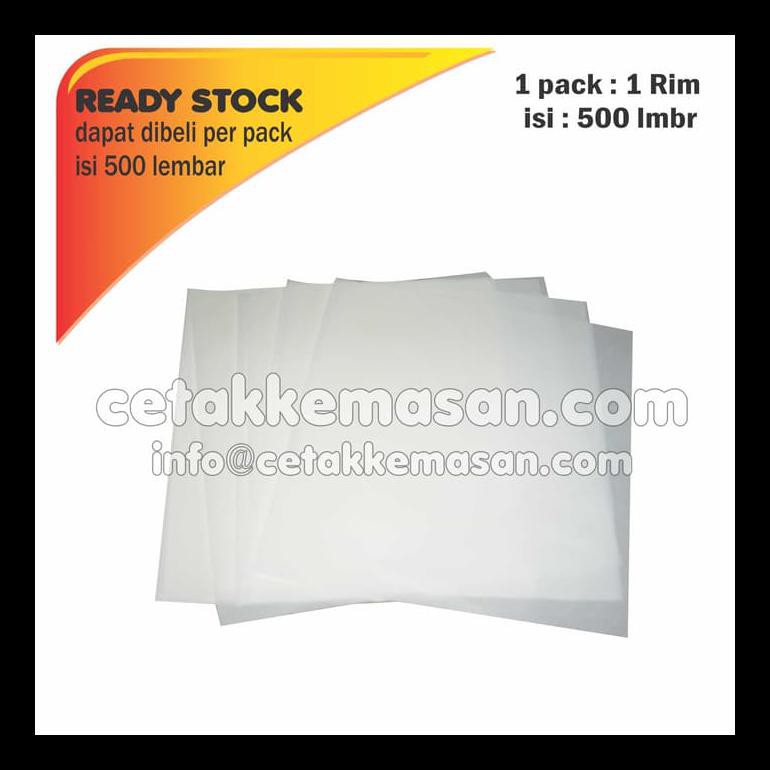 

KERTAS NASI / BURGER TEBAL 40 GSM POLOS 20X20 CM ISI 500 PCS /PACK BERKUALITAS