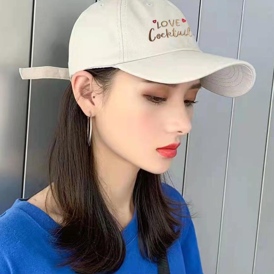 Ready stock.. (Hello Girl)MZ14 Topi Baseball Wanita Import Motif Love Cocktail KMN .