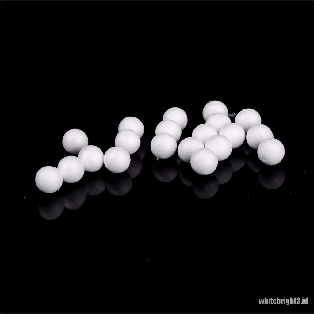 (white3) 20pcs Busa Polystyrene Styrofoam Ukuran 10-40mm