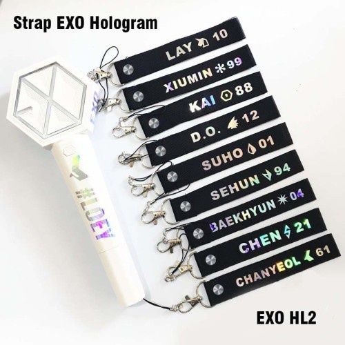 READY STOCK - Bisa COD - LANYARD EXO HOLOGRAM STRAP EXO HOLOGRAM STRAP EXO LIGHTSTICK HOLOGRAM LANYA