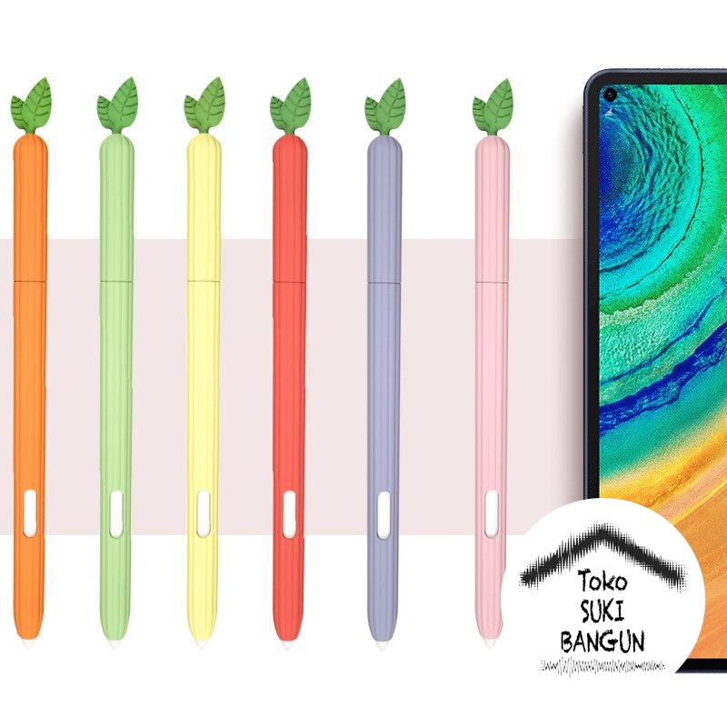 Case S Pen Samsung Galaxy Tab S6 Lite / S7 / S7 FE / S7+ Plus / S8 / S8+ Plus / S8 Ultra Stylus Casing CUTE LEAF Silicone Cover Protector