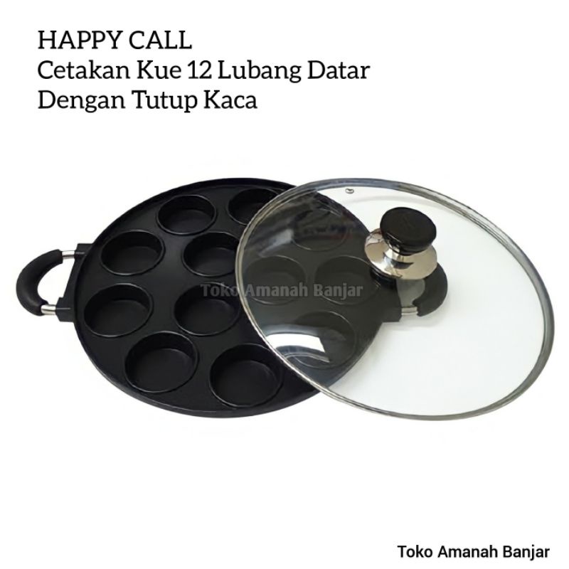 Cetakan Kue 12 Lubang Datar Anti Lengket | Cetakan Kue Cubit | Cetakan Martabak Mini | Cetakan Kue L