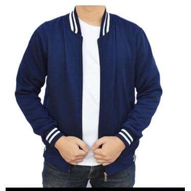 Jaket Baseball Varsity - Biru Navy Premium